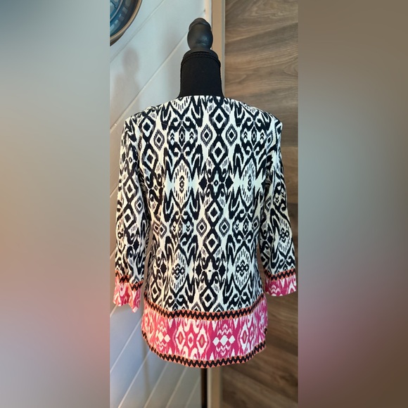 Ruby Rd. Black and Pink Patterned Top - Picture 2 of 3